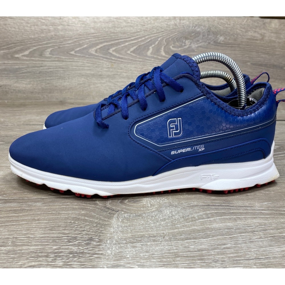 FootJoy SuperLites XP Golf Shoes Mens 9.5 Blue Spikeless Waterproof Athletic